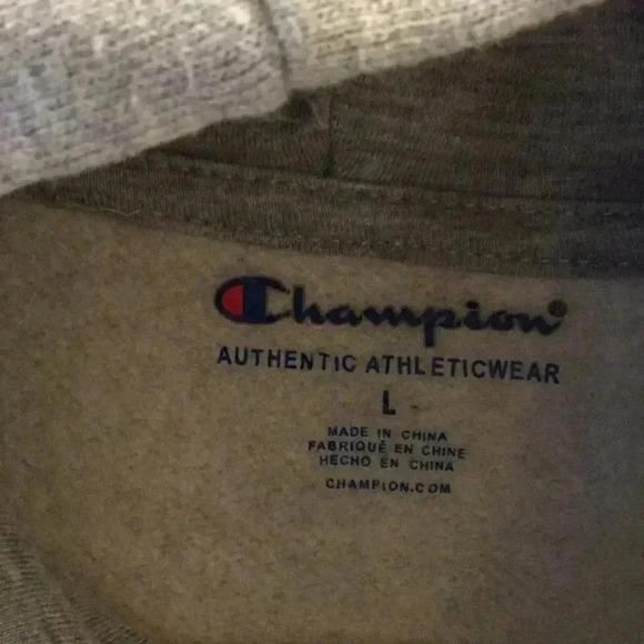 3/$20 Champion hoodie boys school sweater sweatshirt unisex grey athletic gym - Picture 2 of 3